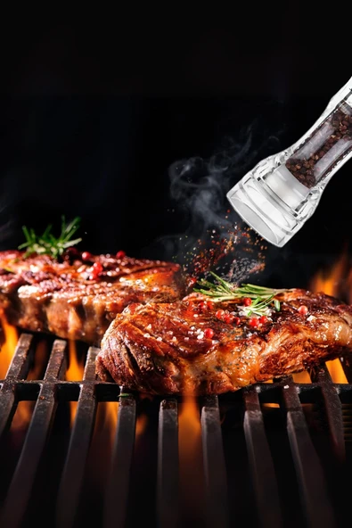 Mithra Life 2’li Küçük Boy 14 cm Akrilik Şeffaf Tuz Karabiber Öğütücü MIT1256 - Resim 4