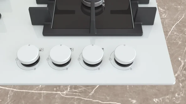 SİEMENS EN6B2NP40O iQ300 Gazlı Ocak 60 cm Sert cam, Beyaz - 4