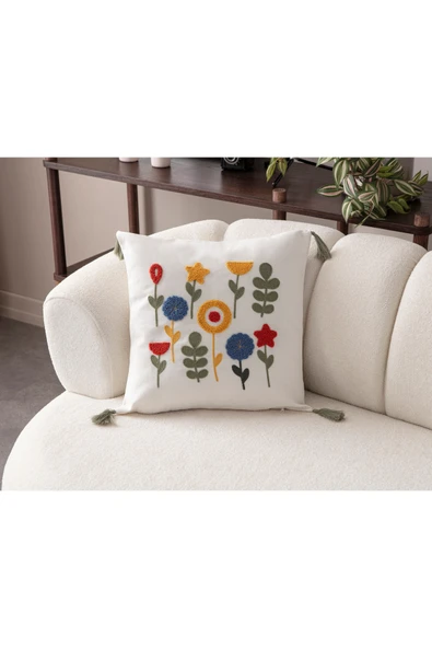 WoodyMaison Comfort Punch Bohem Desenli Kırlent Kılıfı, Koltuk Yastık Kılıfı – 45x45 cm - 2