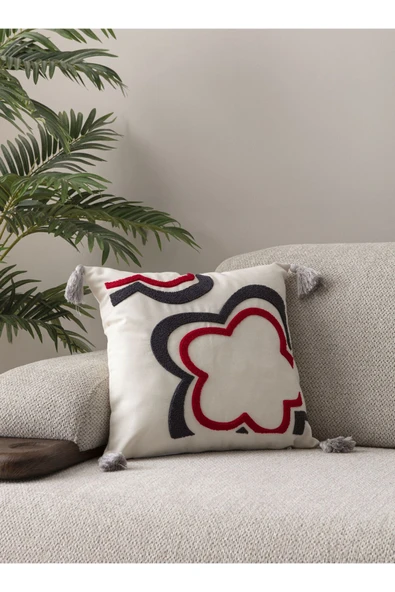 WoodyMaison Comfort Punch Bohem Desenli Kırlent Kılıfı, Koltuk Yastık Kılıfı – 45x45 cm