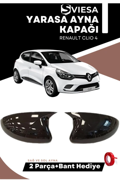 Renault Clio 4 2012-2019 Uyumlu Batman Yarasa Ayna Kapağı Piano Black - 1