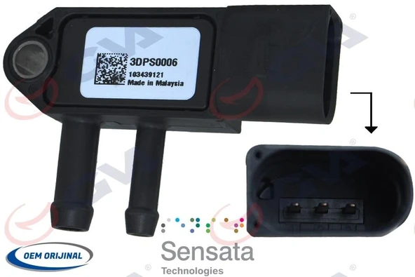 EGZOZ BASINÇ SENSÖRÜ 3 FİŞ CRAFTER-T5-GOLF-PASSAT AXD-BJK-BJM-CAY-BXE 04-  07Z906051A-03G906051A-076906051A