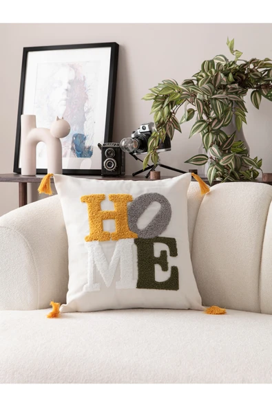 WoodyMaison Comfort Punch Bohem Desenli Kırlent Kılıfı, Koltuk Yastık Kılıfı – 45x45 cm