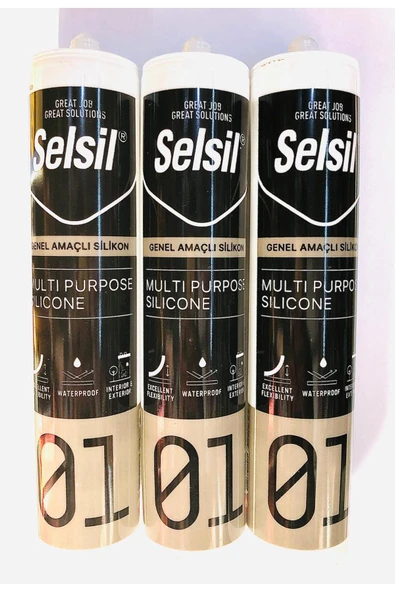 Selsil Genel Amaçlı Silikon Şeffaf 3 Adet 280 gr (Şeffaf) ürün görseli