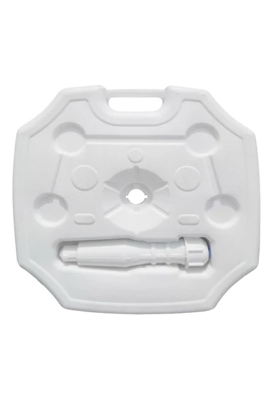 Yeşil Beyaz Çizgili Plaj Ve Güneş Şemsiyesi 200/8, 20 Litre Bidonlu Taşıma Çantası Hediyeli - Resim 4