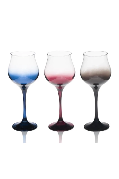 LitaeTrend Ayaklı Amber Mavi Kırmızı Bardak Royaleks-SGM08388 ürün görseli 1