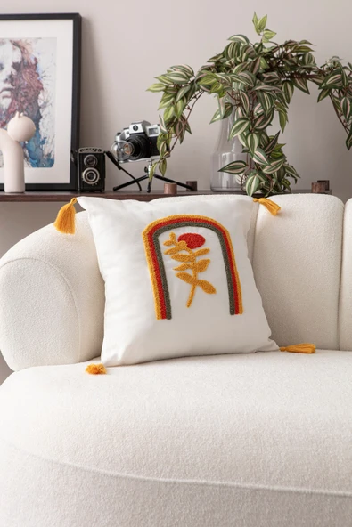 WoodyMaison Comfort Punch Bohem Desenli Kırlent Kılıfı, Koltuk Yastık Kılıfı – 45x45 cm - 2
