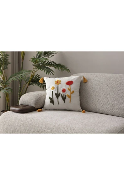 WoodyMaison Comfort Punch Bohem Desenli Kırlent Kılıfı, Koltuk Yastık Kılıfı – 45x45 cm - 2
