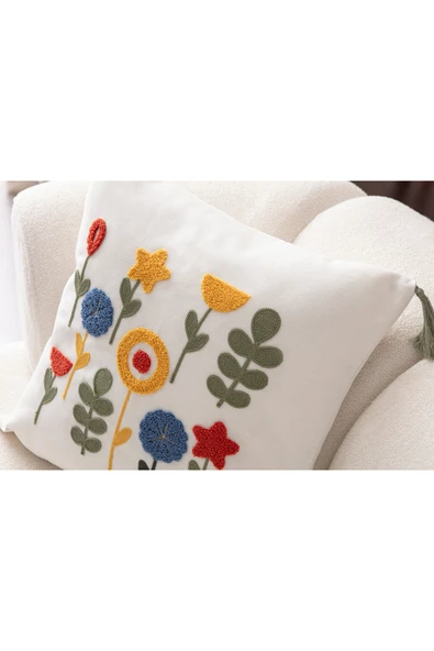 WoodyMaison Comfort Punch Bohem Desenli Kırlent Kılıfı, Koltuk Yastık Kılıfı – 45x45 cm - 4