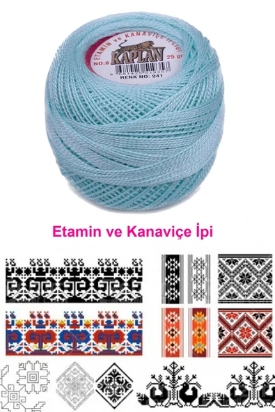 LitaeTrend Kaplan Etamin Ve Kanaviçe İpi 8 No Kod/Renk: 941 - Royaleks - Resim 2