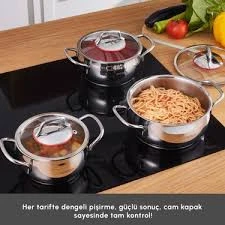 Karaca Emirgan İndüksiyon Tabanlı 6 Parça Çelik Midi Set - Resim 4