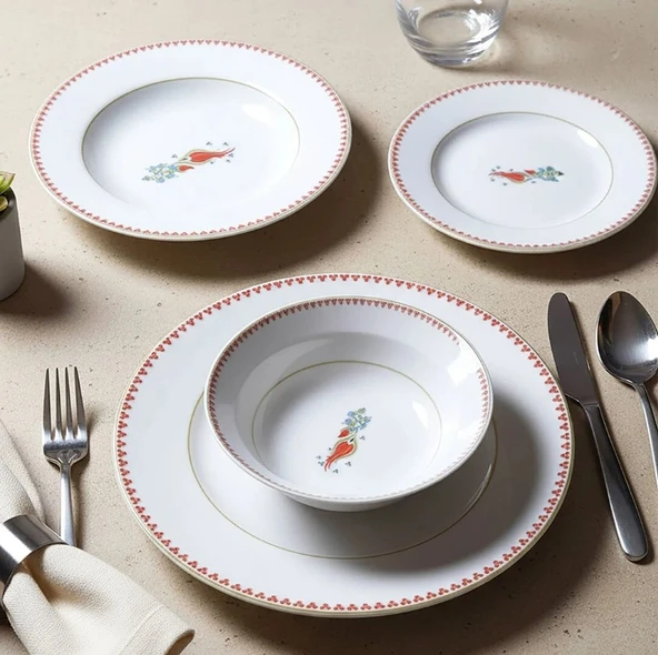 Güral Porselen Yonca 24 Parça Yemek Takımı 7014 - 6