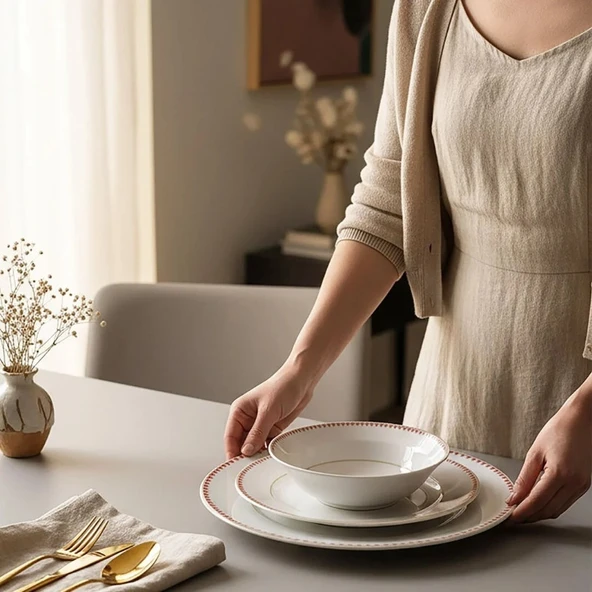 Güral Porselen Yonca 24 Parça Yemek Takımı 7014 - 3