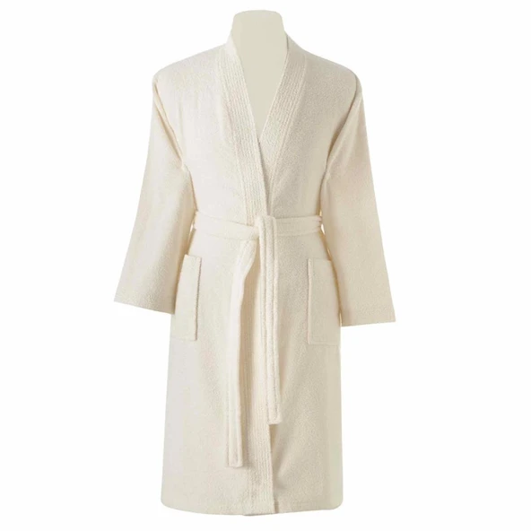 Taç Pamuk Şalyaka S/M Bornoz Ekru ürün görseli