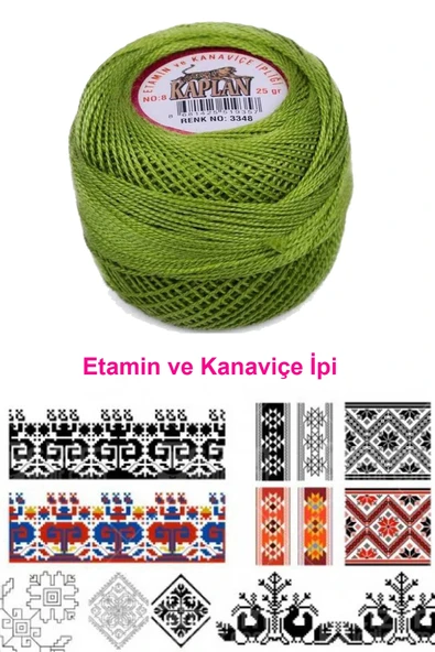 LitaeTrend Kaplan Etamin Ve Kanaviçe İpi 8 No Kod/Renk: 3348 - Royaleks - Resim 2