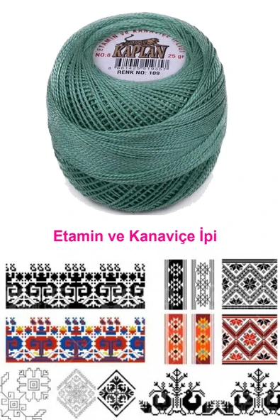 LitaeTrend Kaplan Etamin Ve Kanaviçe İpi 8 No Kod/Renk: 109 - Royaleks - Resim 2