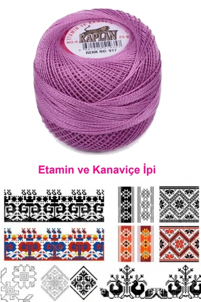 LitaeTrend Kaplan Etamin Ve Kanaviçe İpi 8 No Kod/Renk: 917 - Royaleks - Resim 2