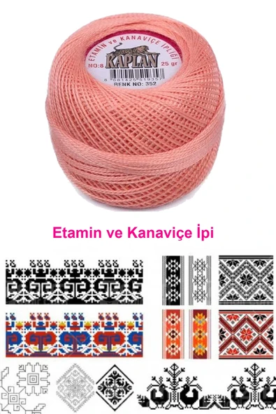 LitaeTrend Kaplan Etamin Ve Kanaviçe İpi 8 No Kod/Renk: 352 - Royaleks - Resim 2