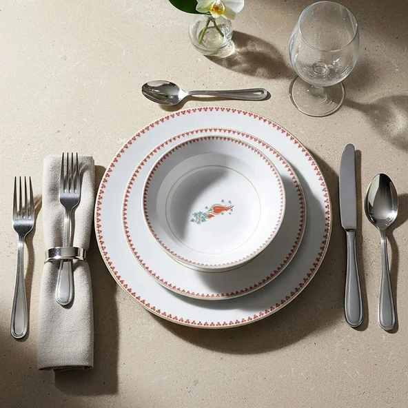 Güral Porselen Yonca 24 Parça Yemek Takımı 7014 - 4