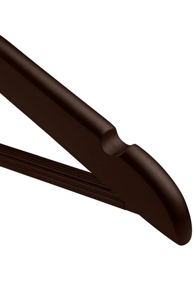 Teknor-Prado 12 Adet Ahşap Görünümlü Plastik A Kalite Stil Elbise Askısı Kahverengi - 3