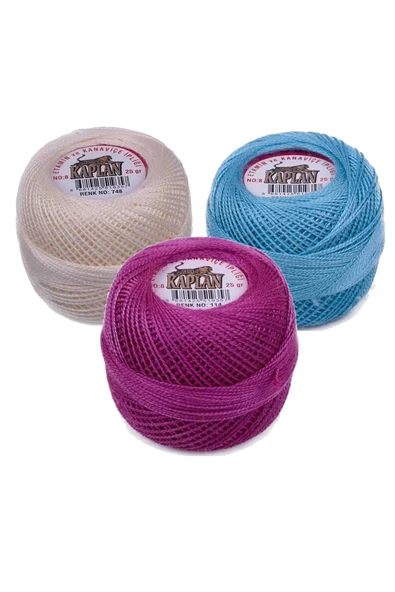 LitaeTrend 3 Adet Kaplan Etamin Ve Kanaviçe İpi 8 No Kod/Renk: 748 - 293 - 114 - Ryl ürün görseli 1