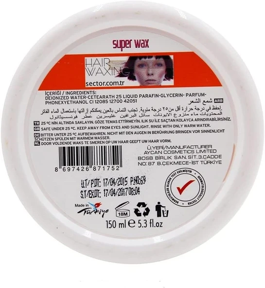 Sector 150ml Wax Hairfruit Strong 150 ml Saç Bakım Wax'ı Parlaklık ve Güçlü Tutuş - Resim 3