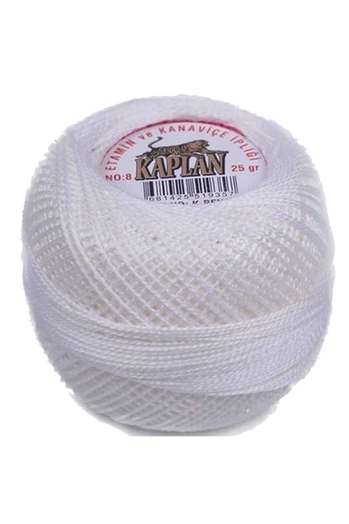 LitaeTrend Kaplan Etamin Ve Kanaviçe İpi 8 No Kod/Renk: K.BEYAZ - Royaleks ürün görseli 1
