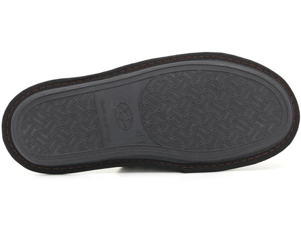 Rahat Taban Kumaş Nakışlı Çanak Erkek Ev içi Terlik Ekose Gri Tarzauris - 3