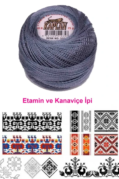 LitaeTrend Kaplan Etamin Ve Kanaviçe İpi 8 No Kod/Renk: 319 - Royaleks - Resim 2