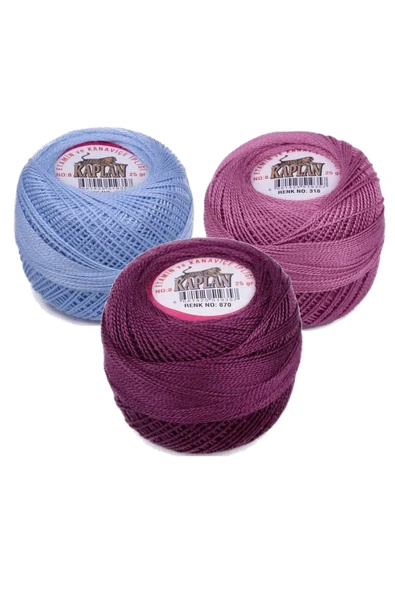 LitaeTrend 3 Adet Kaplan Etamin Ve Kanaviçe İpi 8 No Kod/Renk: 799 - 318 - 870 - Ryl ürün görseli 1