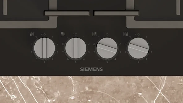 SİEMENS EP6A6PI40O iQ500 Gazlı Ocak 60 cm Sert cam, Siyah - 3