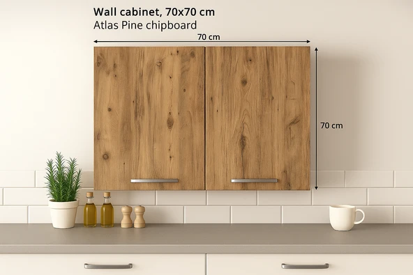 70LİK ATLAS ÇAM ÜST MODÜL, MUTFAK DOLABI, ÇOK AMAÇLI DOLAP, KİLER DOLABI - 2