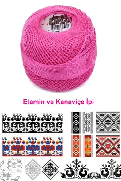 LitaeTrend Kaplan Etamin Ve Kanaviçe İpi 8 No Kod/Renk: 111 - Royaleks - Resim 2