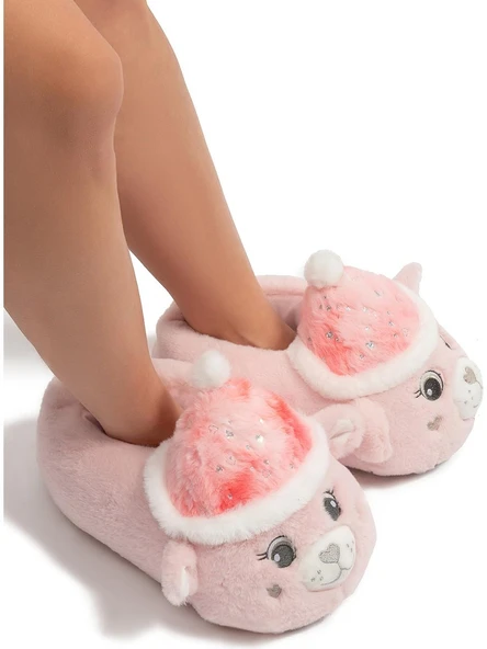 TWIGY TW ROZA PEMBE KADIN HAYVANLI PANDUF 36/41 - Resim 3