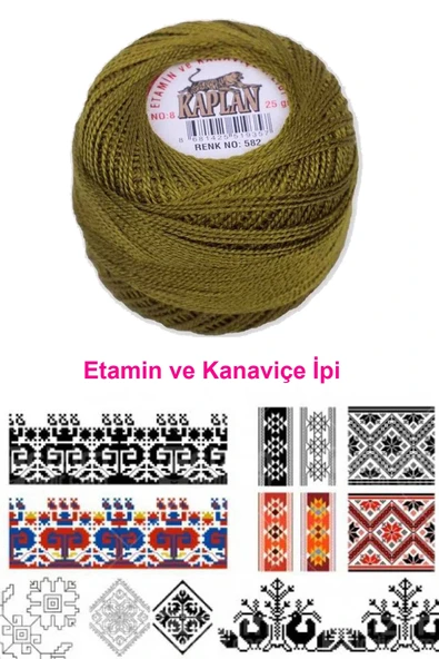 LitaeTrend Kaplan Etamin Ve Kanaviçe İpi 8 No Kod/Renk: 582 - Royaleks - Resim 2