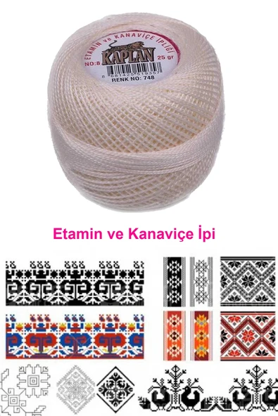 LitaeTrend Kaplan Etamin Ve Kanaviçe İpi 8 No Kod/Renk: 748 - Royaleks - Resim 2