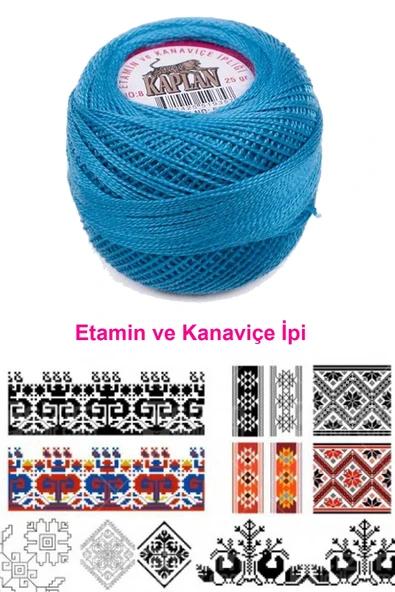 LitaeTrend Kaplan Etamin Ve Kanaviçe İpi 8 No Kod/Renk: 518 - Royaleks - Resim 2