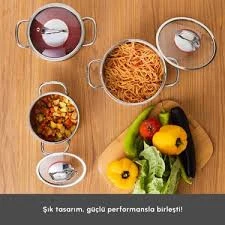 Karaca Emirgan İndüksiyon Tabanlı 6 Parça Çelik Midi Set - Resim 3
