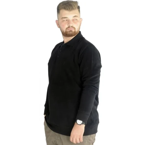 Erkek Sweatshirt Polo Vnz Selanik 20440 Siyah - 3
