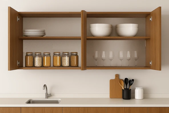 140LIK ATLAS ÇAM ÜST MODÜL, MUTFAK DOLABI, ÇOK AMAÇLI DOLAP, KİLER DOLABI - 2