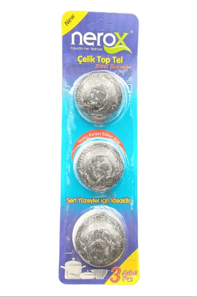 LitaeTrend Nerox Çelik Top Tel Ovma Teli 3 Lü Blister Royaleks-NRX-F3003 - 1