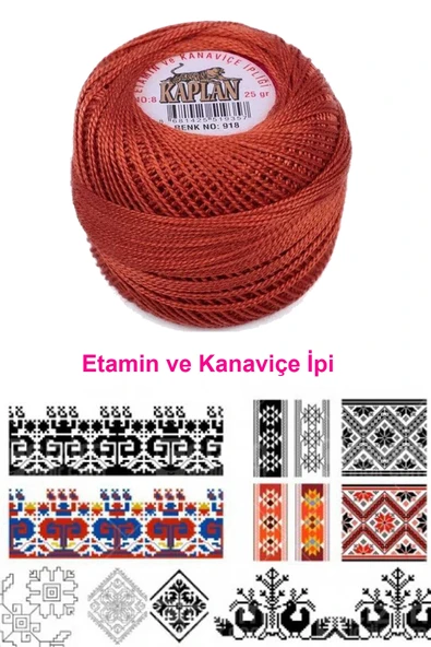 LitaeTrend Kaplan Etamin Ve Kanaviçe İpi 8 No Kod/Renk: 918 - Royaleks - Resim 2