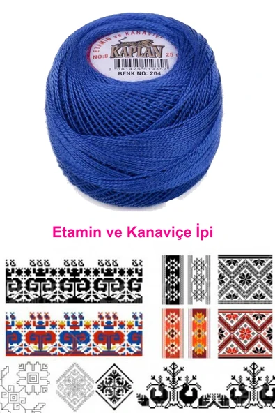 LitaeTrend Kaplan Etamin Ve Kanaviçe İpi 8 No Kod/Renk: 204 - Royaleks - Resim 2