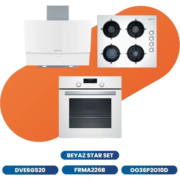 Profilo Çeyiz Paketi 2 (Buzdolabı, Çamaşır Mak, Kurutma Mak, Ankastre Set) - Resim 5