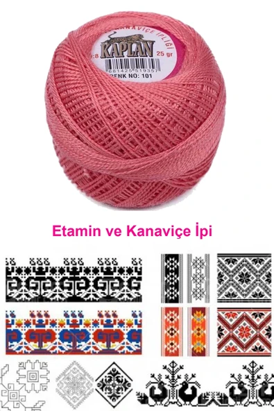 LitaeTrend Kaplan Etamin Ve Kanaviçe İpi 8 No Kod/Renk: 101 - Royaleks - Resim 2