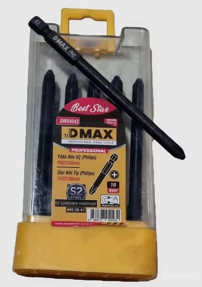 Dmax Professional Yıldız Bits Uç PH2x100mm 10lu Kutu - 1