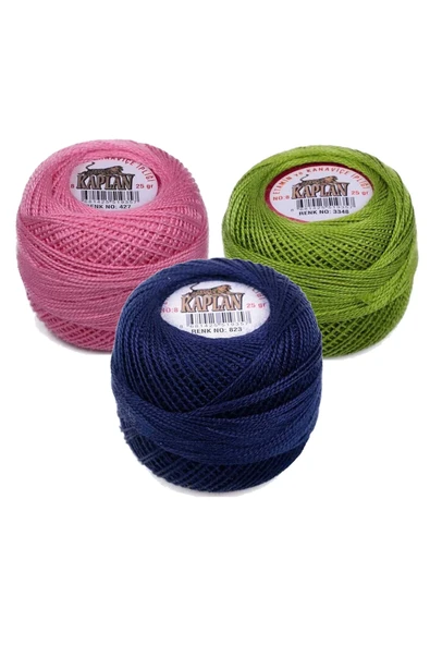 LitaeTrend 3 Adet Kaplan Etamin Ve Kanaviçe İpi 8 No Kod/Renk: 427 - 3348 - 823 - Ryl ürün görseli 1