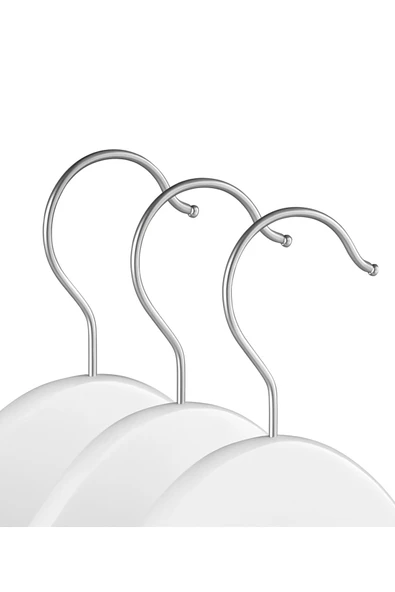 Teknor-Prado 24 Adet Ahşap Görünümlü Plastik A Kalite Stil Elbise Askısı Beyaz - 2