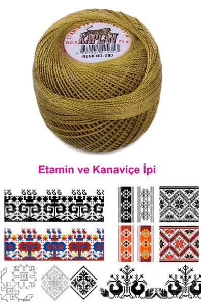 LitaeTrend Kaplan Etamin Ve Kanaviçe İpi 8 No Kod/Renk: 580 - Royaleks - Resim 2