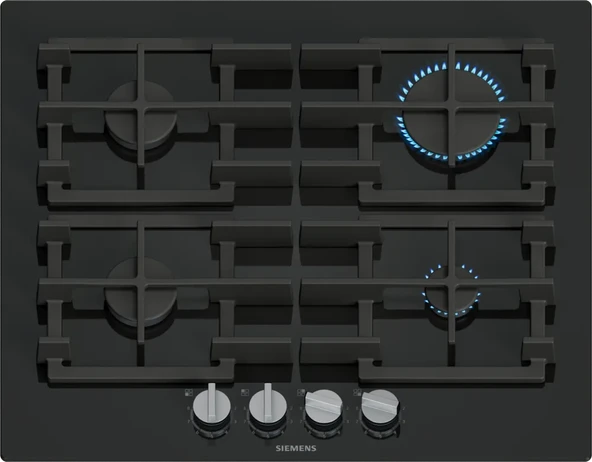 SİEMENS EP6A6PI40O iQ500 Gazlı Ocak 60 cm Sert cam, Siyah